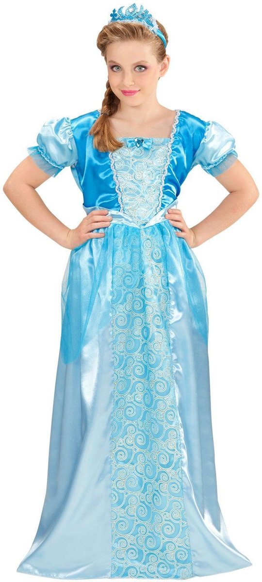 Frozen Kostuum | Blauwe Sneeuwprinses | Meisje | Maat 140 | Carnaval kostuum | Verkleedkleding